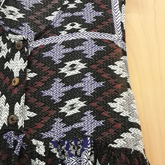Free People Black Purple take me to thailand Geometric Aztec Print dress - Picture 6 of 15
